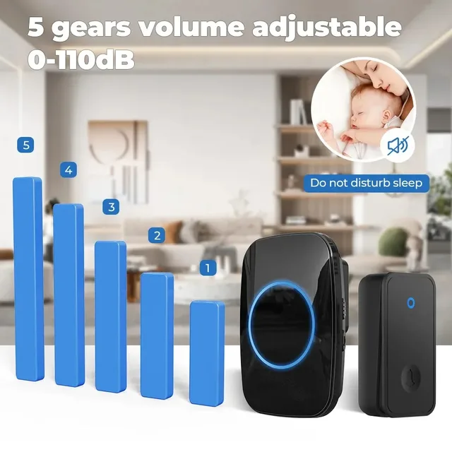 Wireless Doorbell Smart Home Welcome Door Bell 60 Ringtones 150M Long Distance Outdoor House Door Chime Kit Battery Free 4