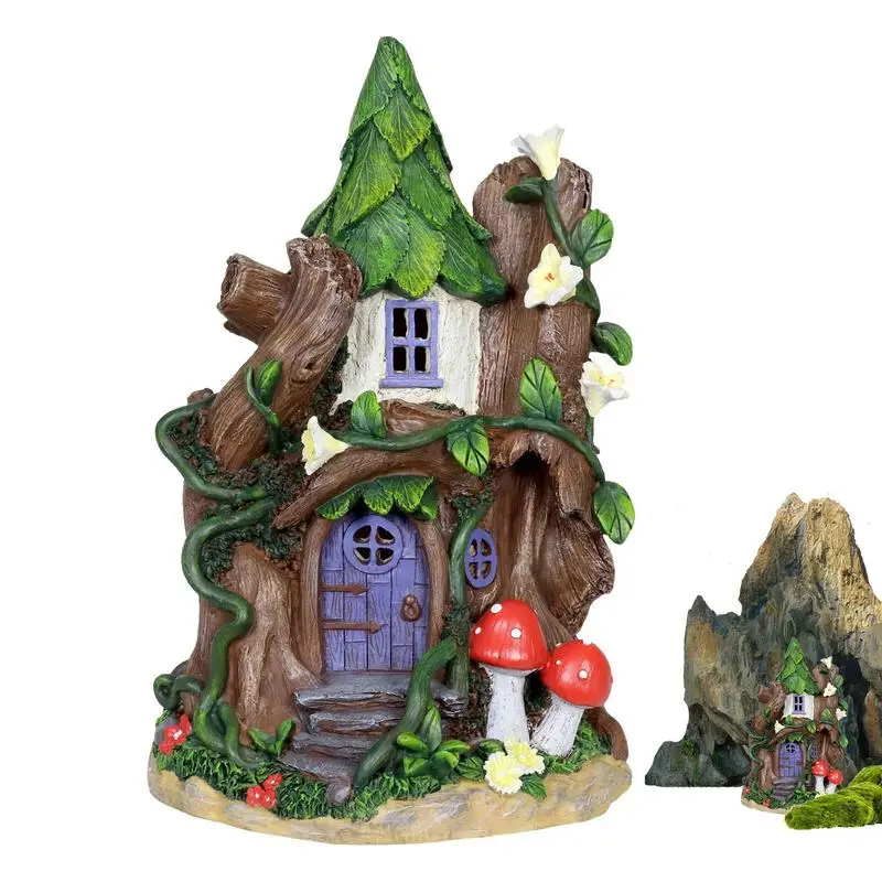 

Fairy Garden Decor For Outside Wood Miniature Window And Door Decoration For Tree Art Sculpture Garden Decor For Porch Wall