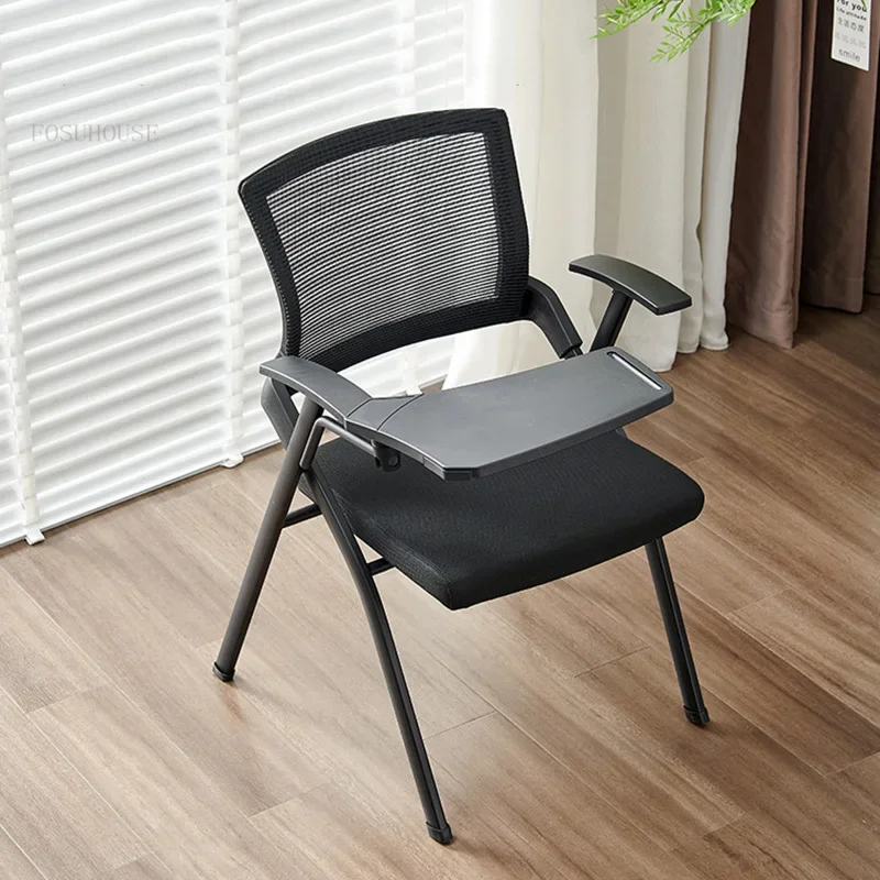 Modern Practical Conference Chairs Training Class Meeting Room Foldable Office Chair with Writing Board Desk Office Furniture