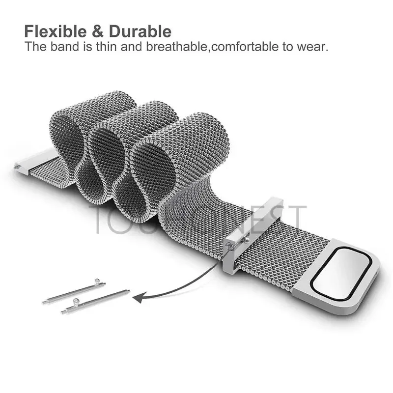 Magnetic Metal Watch Strap Band, 22mm 20mm, Premium Adjustable Bracelet