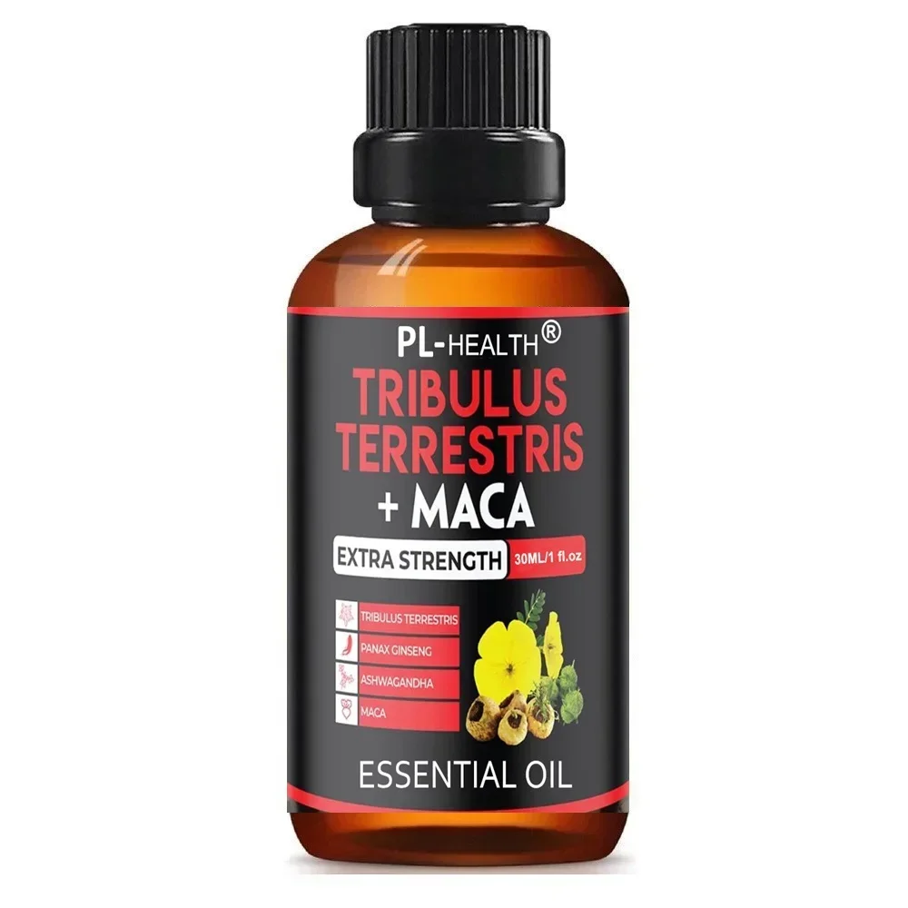 Tribulus Terrestris Essential Oil Combined with Ashwagandha Panax Ginseng Boost Energy Mood Stamina 30ML