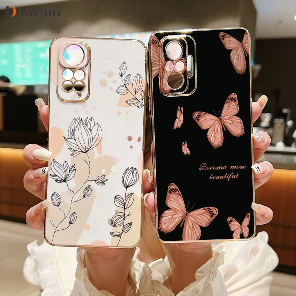 Custodia Per Telefono Con Placcatura Quadrata Astratta Per Xiaomi Redmi Note 10 Pro 11 10 10S 8 9 Pro Max Plus Redmi 9 9A 9T 9C 10C Cover