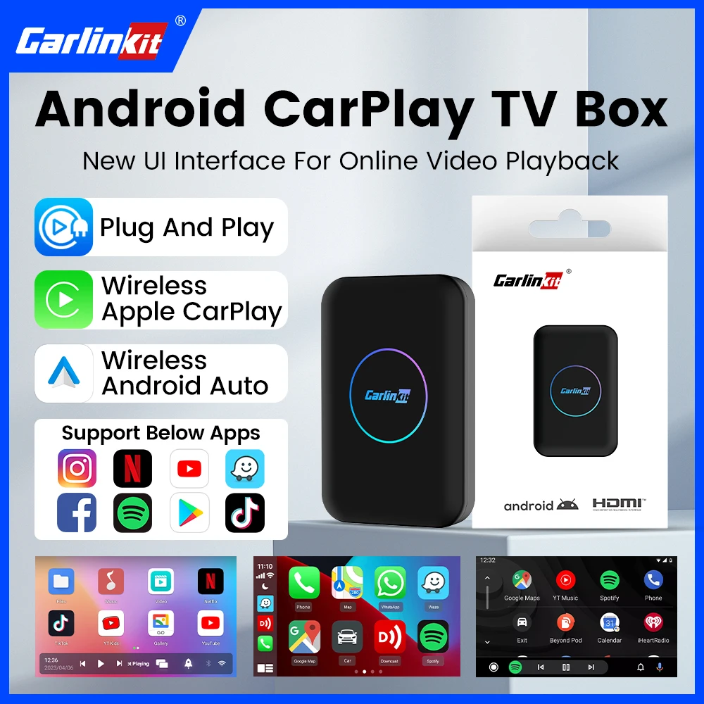 CarlinKit Lite Android TV Box 3-In-1 Wireless Adapter for Car Radios