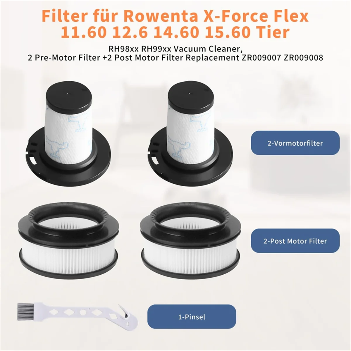 FZFZ Replacement Filters for X-Force Flex 11.60 12.60 14.60 15.60 RH98xx RH99xx Vacuum Cleaners