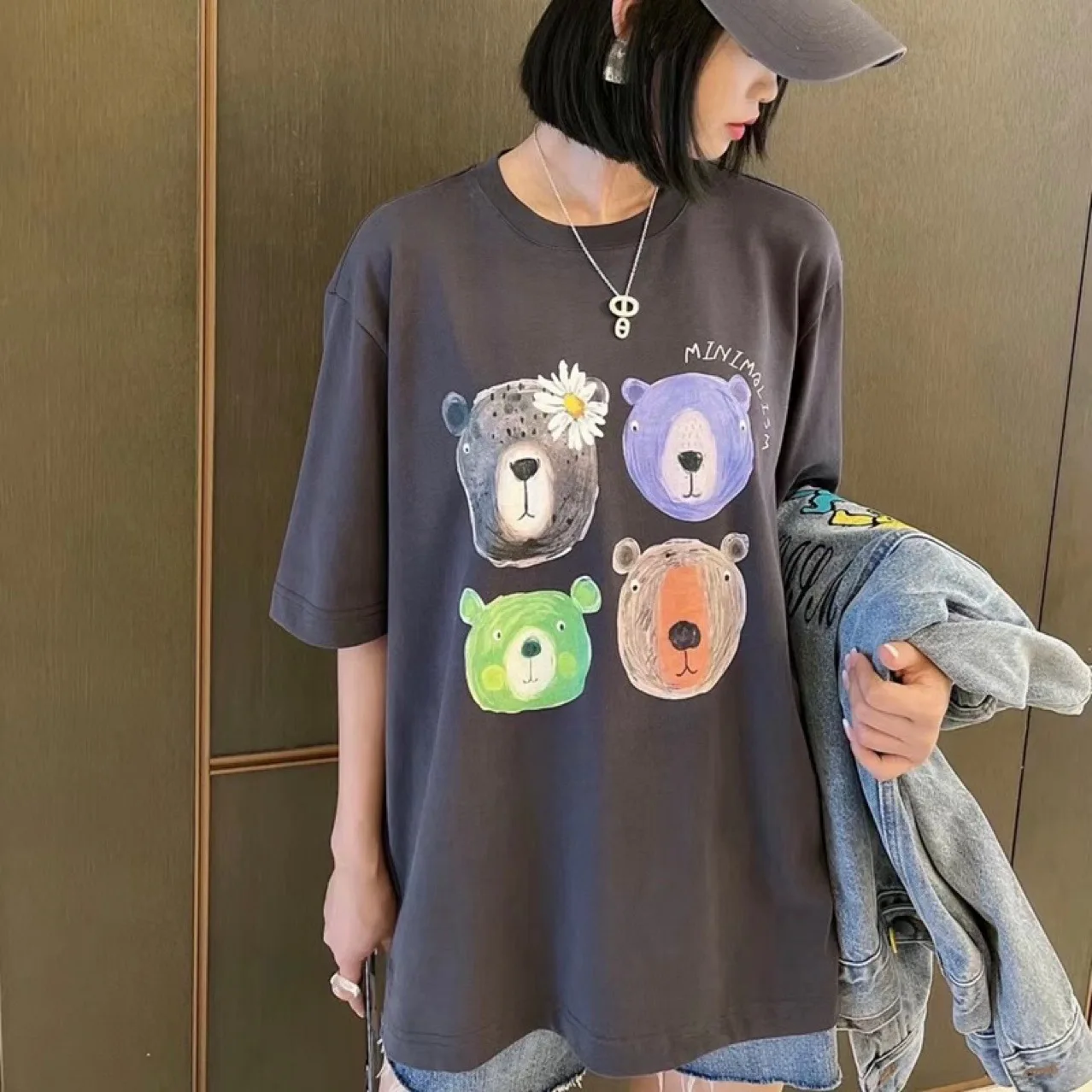 

YA23 2022 женская летняя свободная футболка, очень удобная