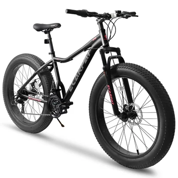 Ecarpat 26 Inch Mountain Bike, 4-Inch Wide Fat Tire Snow Mountain Bikes, 21 Speed for Men Women Bicycles, Steel Frame Disc Brake 1
