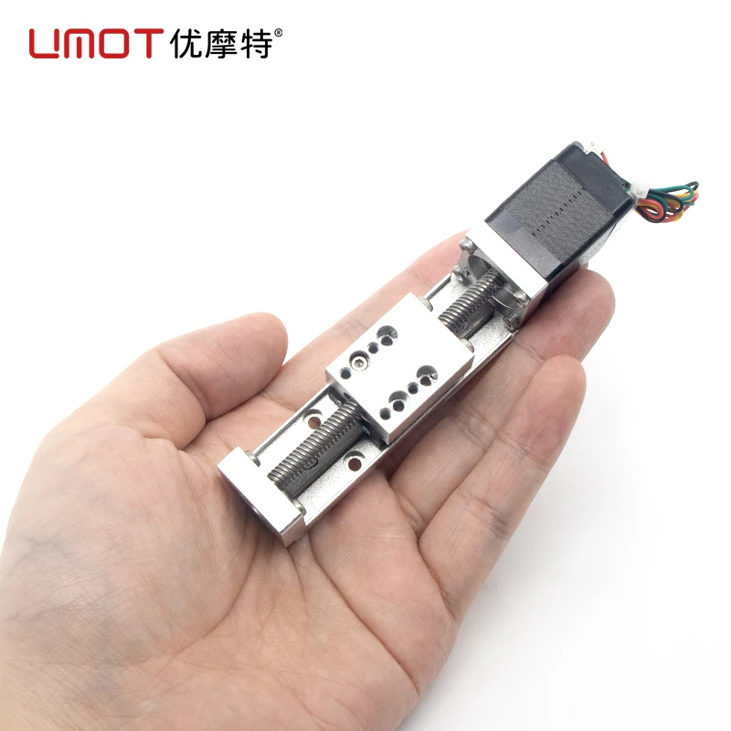 UMOT Mini Nema8 40 มม.บอลสกรูสไลด์คู่มือเชิงเส้นMotionโมดูลDC T-Typeมอเตอร์Linear Stage CNCตารางเลื่อน 1