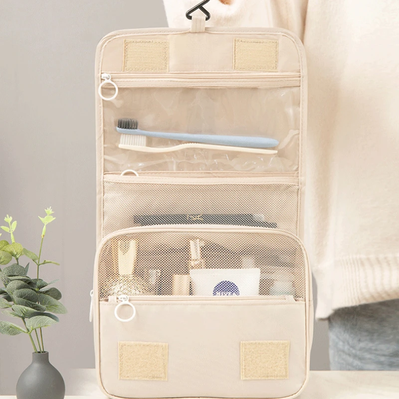 

Cosmetic Bags Wash Travel Nylon Hook Cosmetic Bag Toiletries Organizer Waterproof Storage Neceser Hanging Bathroom