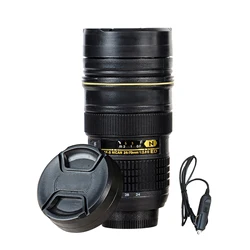 Tasse de voyage pour café et thé, 440ml, en acier inoxydable, appareil photo, Thermos avec couvercle rétractable, anti fuite, pour voiture 