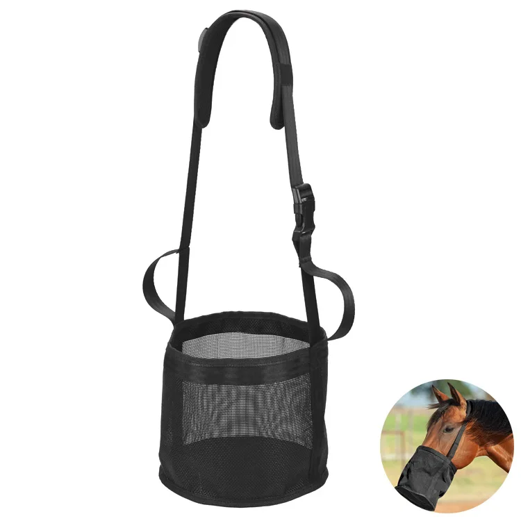 Heavy Duty Mesh Feed Bag for Horses and Mules Mesh Feeder for Horses Mesh Horse Feed Bag Durable Canvas Grain Feedbag 5