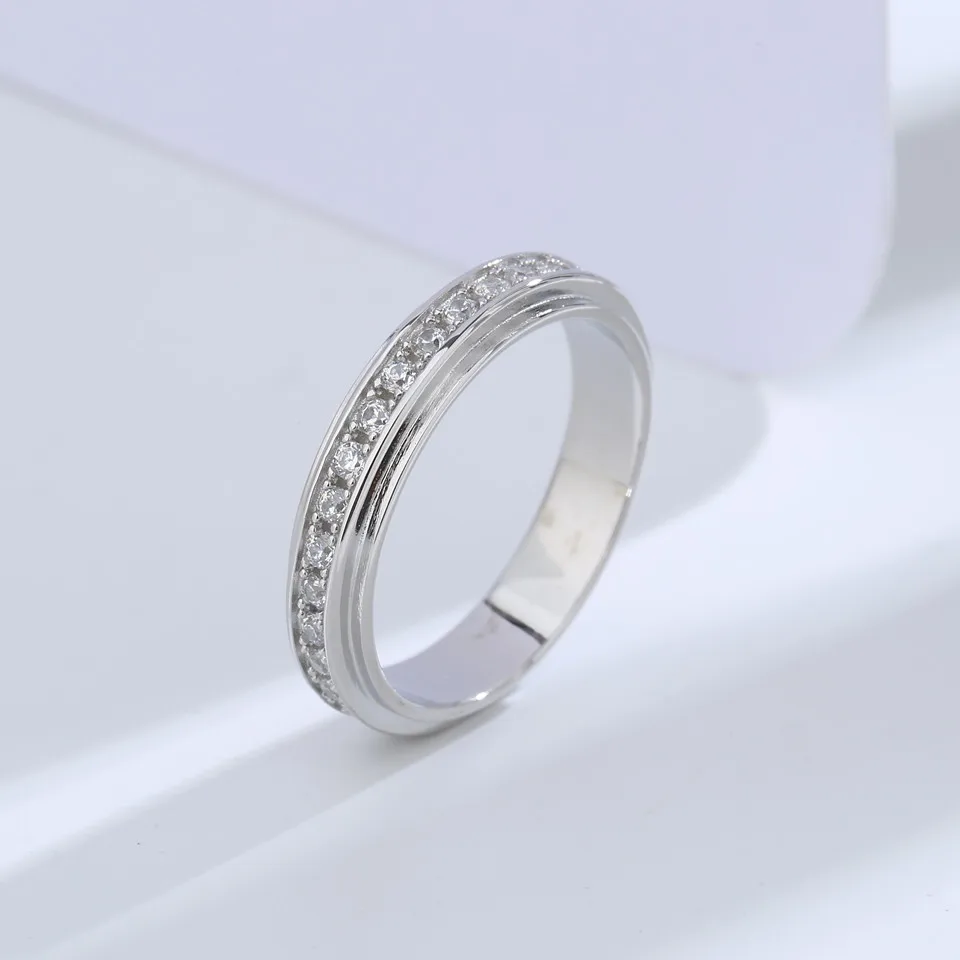 Buyee 925 Sterling Silver Couples Ring Light White Zircon Ring