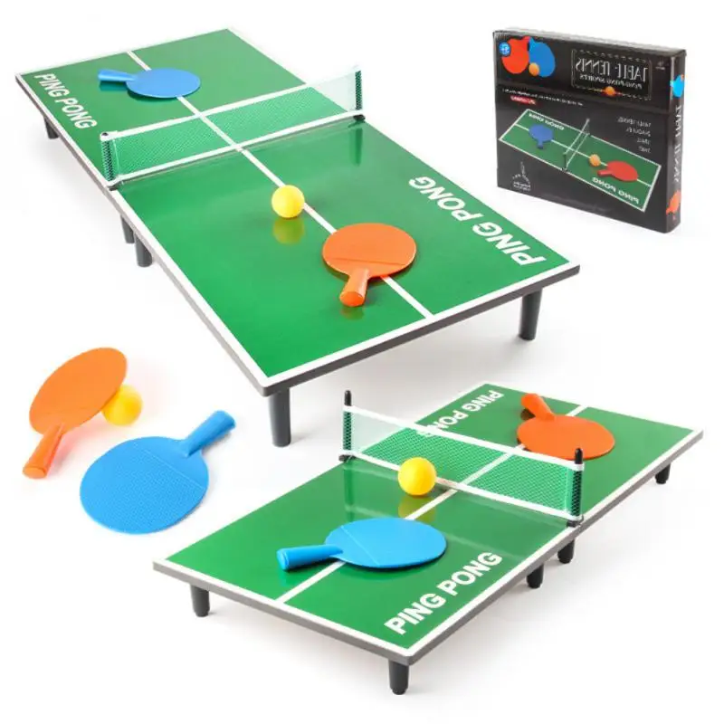 1 Set Mini Table Tennis Racket Table Set Wooden Portable Ping Pong