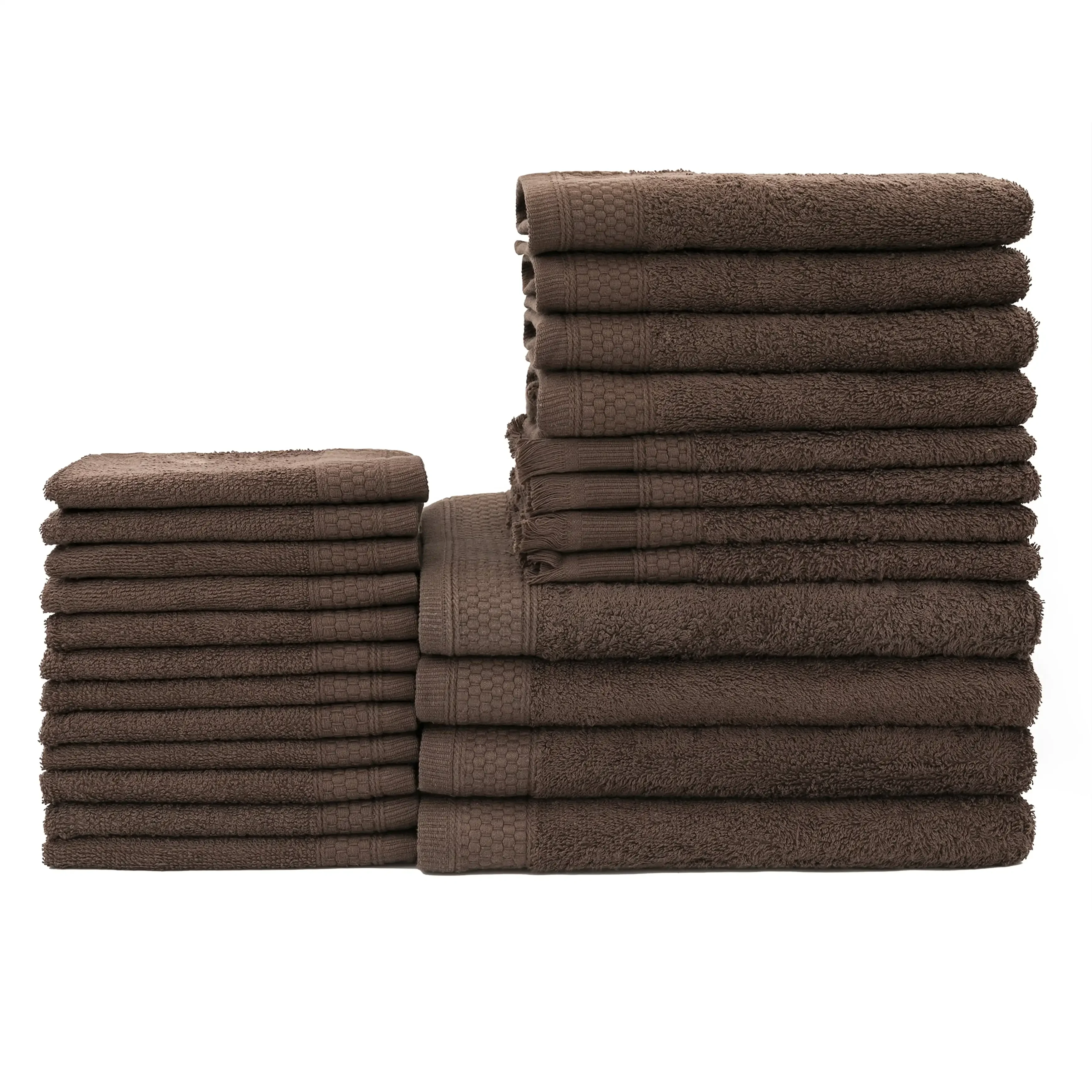 

Baltic Linen Traditional 24 Piece Cotton Bath Towel Set, Brown