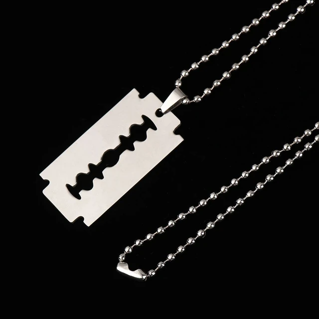 Stainless Steel Pendant Necklace Jewelry  Stainless Steel Razor Blade  Necklace - Necklace - Aliexpress