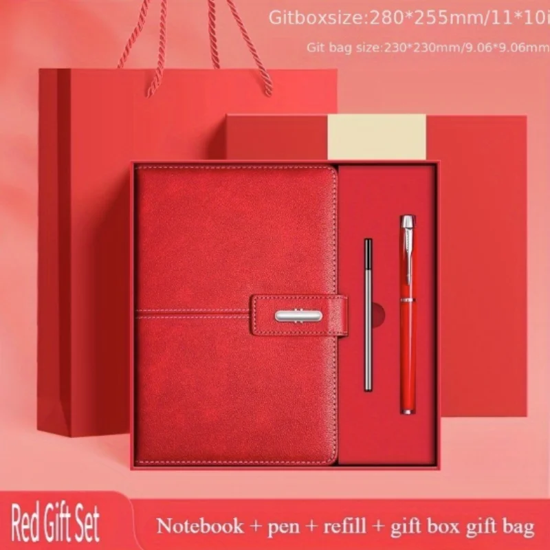 Premium Luxury Leather Notebook Set with Gift Box and Pen
