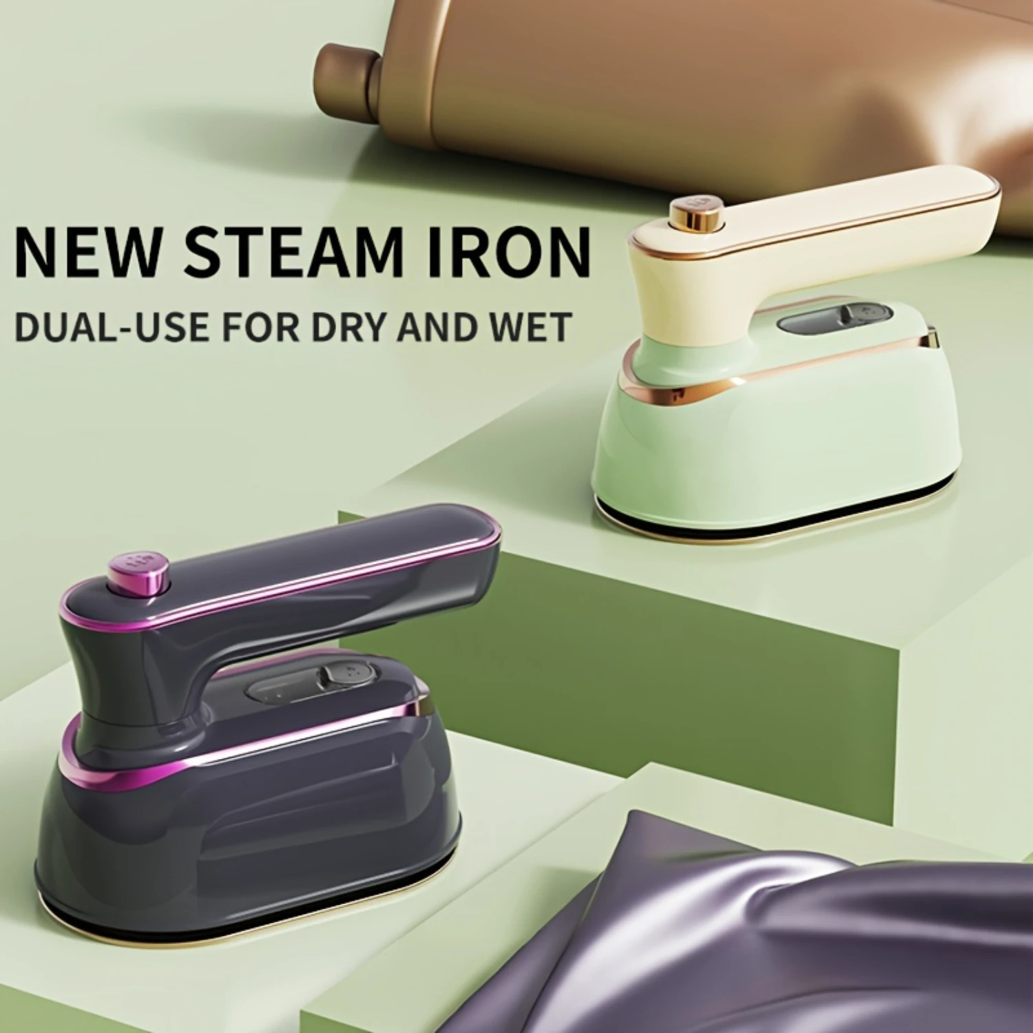 1pc, Portable Mini Ironing Machine-180&deg;Rotatable Handheld Steam Iron For Travel-Foldable And Professional Essential Cloth