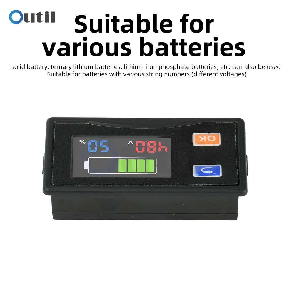 Indicatore di Tensione della Batteria con Display LCD, Ampio Range di Ingresso 9-120V, Visualizzazione in Tempo Reale per Batterie Acido, Li-ion, LiFePO4 - immagine 6