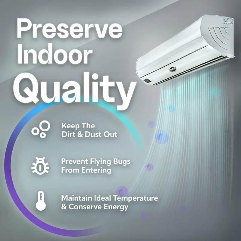 DuraSteel Wall Mounted Air Curtain Fan-White 36 Inch Air Door-UL Certified Heavy Duty Commercial Super Power Indoor Over