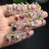 Unit One Piece 925 Silver Buckle With Good Sale Natural Watermelon Tourmaline Crystal Healing Random Pendant For Gift 1