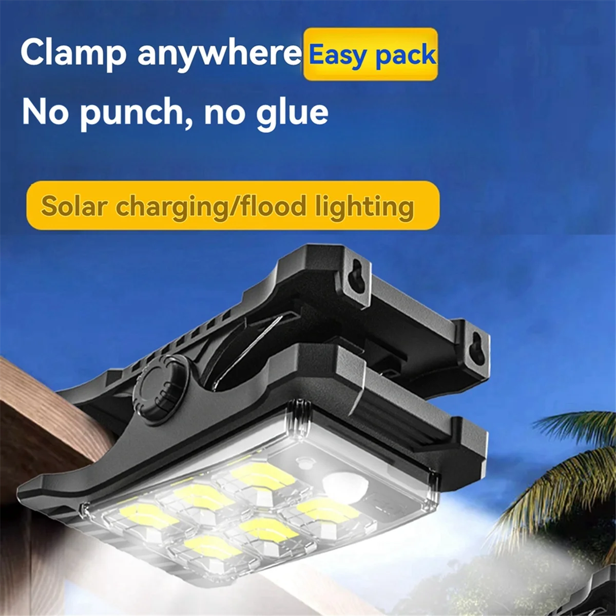 BAAU Solar Charging Garden Clamp Light Solar Motion Sensor Light Balcony Yard Wall Waterproof Sensor