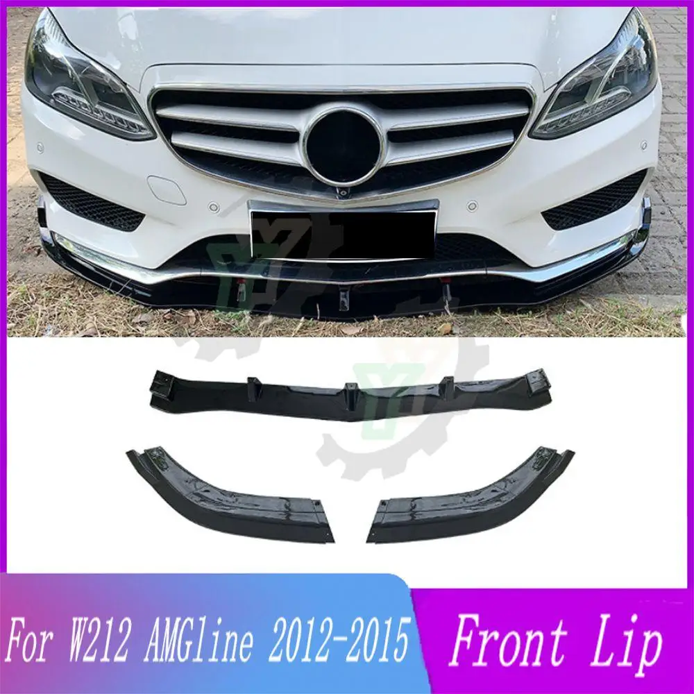

3PCS Car Front Bumper Lip Spoiler Diffuser Detachable Body Kit Cover Guard For Mercedes W212 E-class Sports amgline 2012-2015