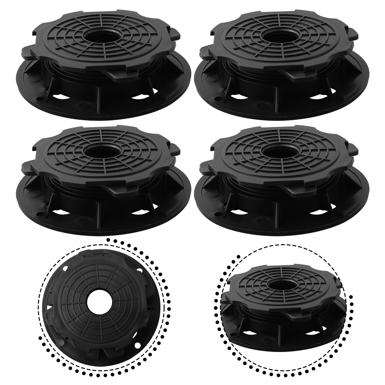 

Support Pedestal Set Decking Board Adjustable Height Compact Easy Installation Exquisite Lightweight Brand New