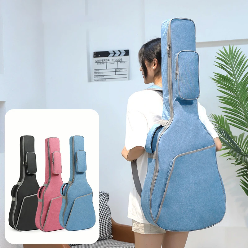 Guitar Case 36/41 Inch Waterproof Linen Thickened Wear-Resistant Cotton Double Shoulder Straps Padded Soft Guitar Backpack New canvas cook apron cotton straps cafe barista bartender restaurant pastry chef uniform florist barber hairdresser work wear e81