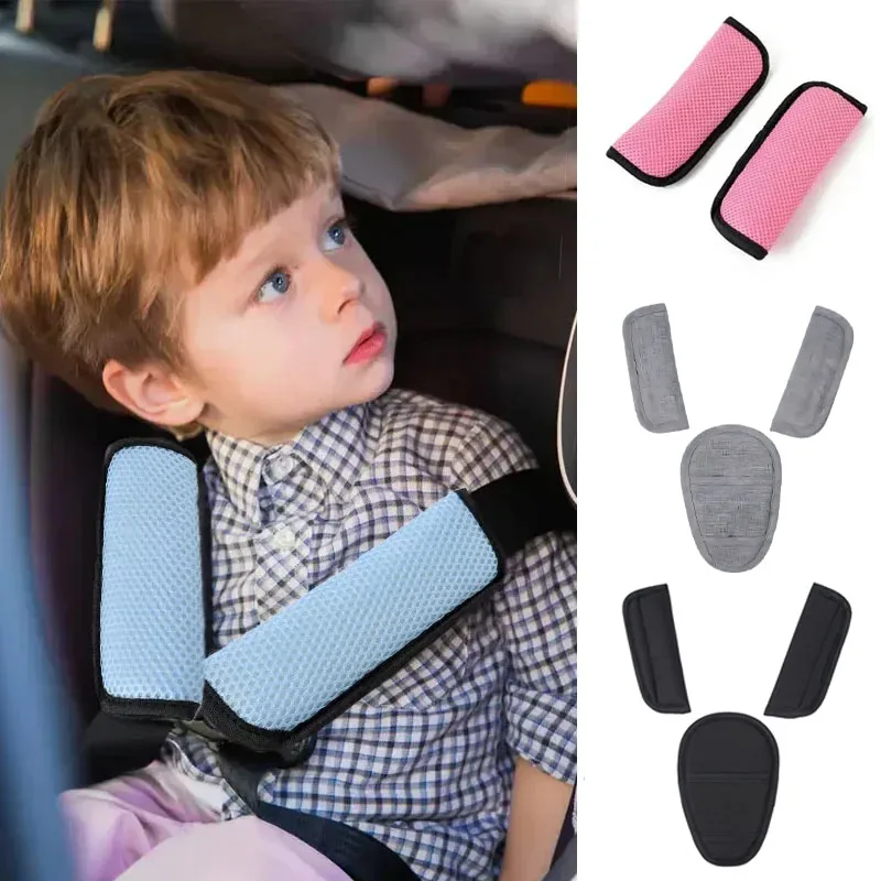 Coussinets De Protection Pour Harnais - Lot De 2, Universels, Pour Siège Auto, Poussette, Sac à Dos, épaules De Bébé/enfant (noir, 16,5x5,5 Cm)