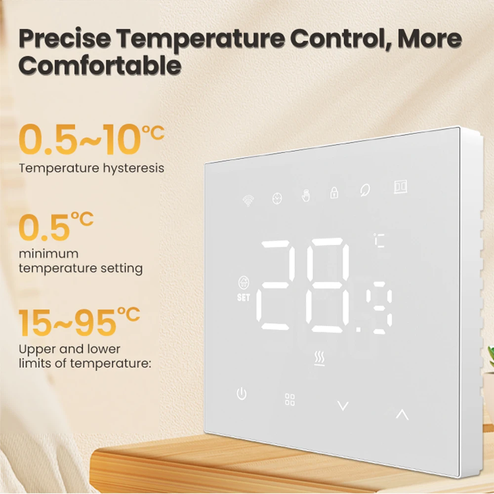 Smart Thermostat Temperature Controller WiFi Water Boiler Electric Heating For Alexa Google Apple Smartthings For Tuya Matter MIUCDA