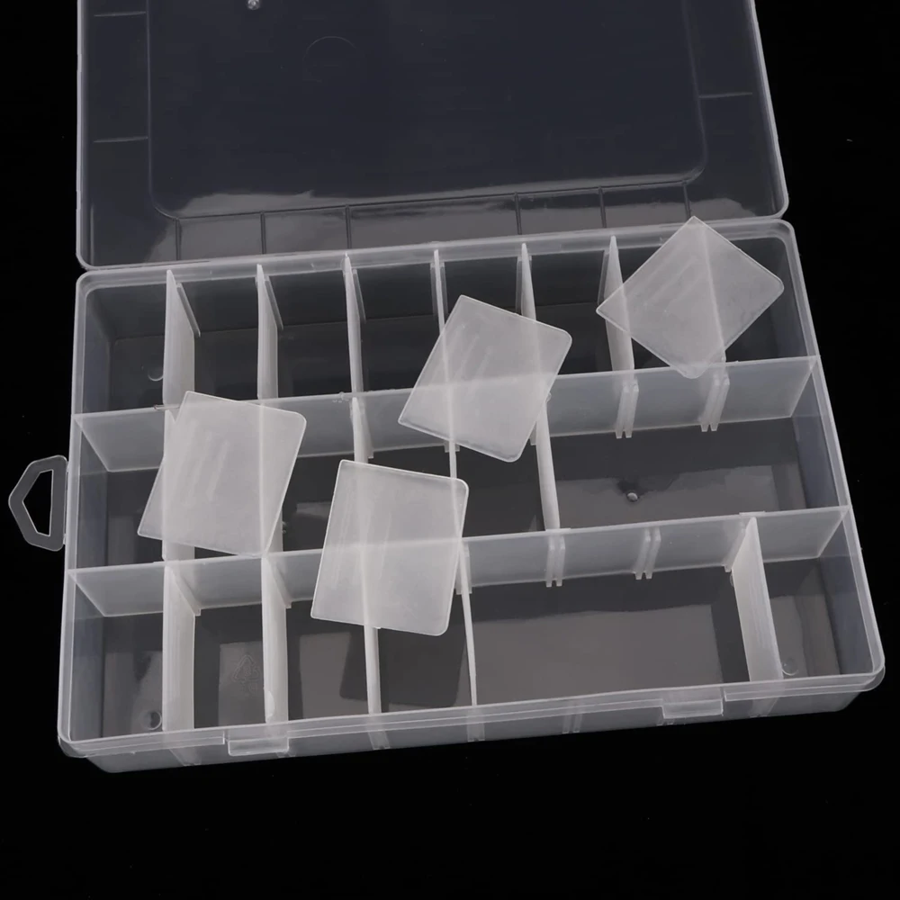 24 Grids Transparent Plastic Grid Box Storage Organizer With Adjustable Dividers For Display Collection Beads Art DIY Crafts