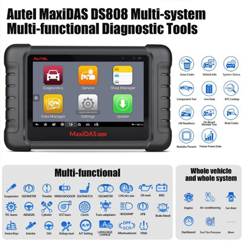 

Autel DS808K MaxiDAS Car Diagnostic Tool All Systems Full Set Support Injector Coding & Key Coding Testing Diagnostic Tool