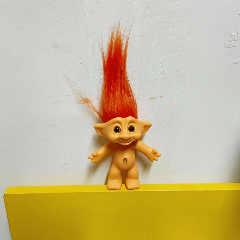 Figure Vintage Trolls Dolls Colorful Hair Anime Action Family Members Models Funny Kids Toys Children Gift Nostalgic Adult 6pcs