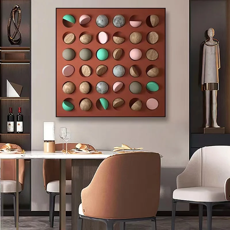

Modern 3D Abstract Canvas Painting Creative Wall Art Square Geometric Shapes Painting Visual Artwork Graphic Design Posters