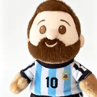 ⁦دمية قماشية محشوة للأسطورة ليونيل ميسي منتخب الأرجنتين بطول 15 سم | Lionel Messi Argentina Football Star Plush Doll with Hanging Pendant 15cm⁩ - الصورة ⁦5⁩