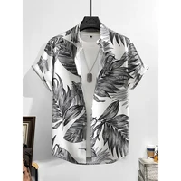 Leaf Tropical Men's Resort Hawaiian 3D Print Shirts Outdoor Vacation Beach Summer Turndown Short Sleeve Casual  Hawaii Shirts 2