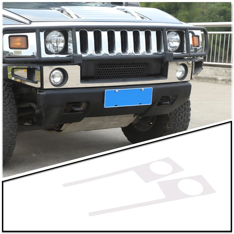 

Front Bumper Stainless Trim Molding Strip For Hummer H2 2003-2009 Car Molding Strips Fog Light Cover Decoration Frame Sticker