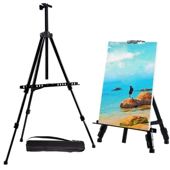 Cavalletto da viaggio portatile in lega di alluminio pieghevole regolabile da 1 pezzo per disegno di materiali artistici per artisti