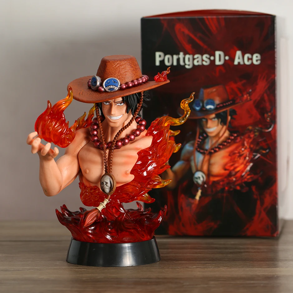 

Аниме One Piece Portgas D Ace голова бюст Портрет ПВХ Фигурка Статуя
