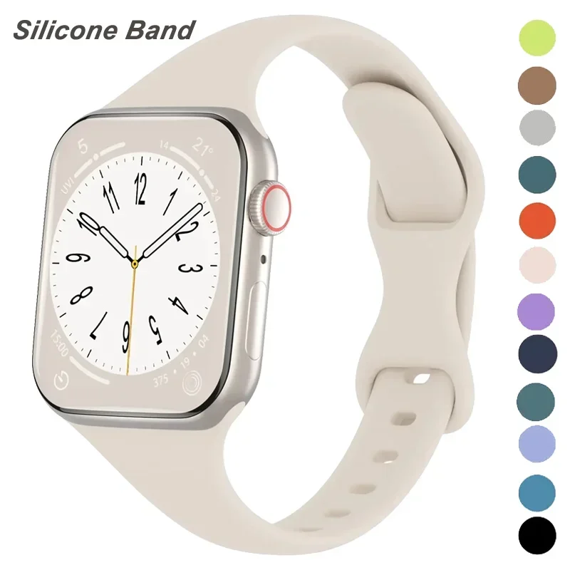 Thin Silicone Strap For Apple Watch 49mm 44mm 45mm 41mm 42mm Solid Color Strap Bracelet For IWatch Series 9 8 7 6 5 4 SE Ultra 2 Best Sellers In Consumer Electronics Thin Silicone Strap For Apple Watch 49mm 44mm 45mm 41mm 42mm Solid Color Strap Bracelet For IWatch Series 9 8 7 6 5 4 SE Ultra 2 Best Sellers In Consumer Electronics