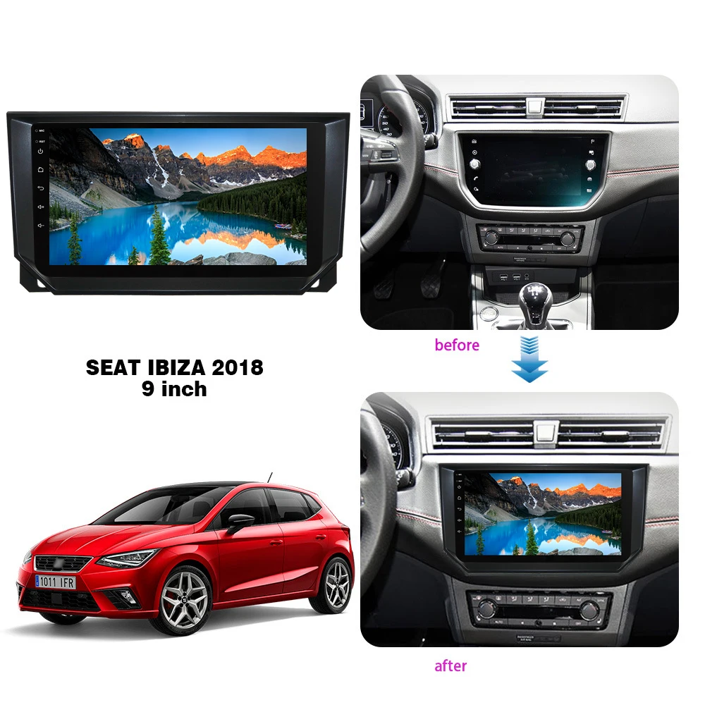 Eunavi Android auto Car Radio Stereo For Seat Ibiza 2017 2018 2019 2020 GPS  Navigation Multimedia Player 4G Carplay 2DIN 2 DIN