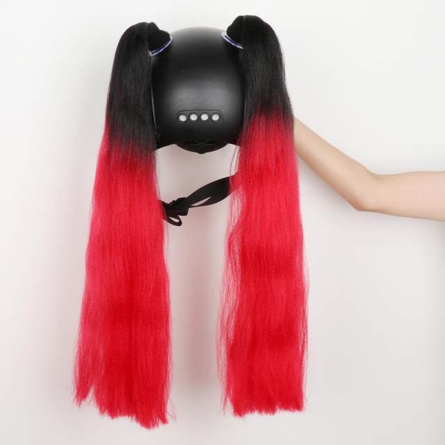 Bike Helmet Pigtails Hair Tails Helmet Hair Used for Any Helmets Decorations