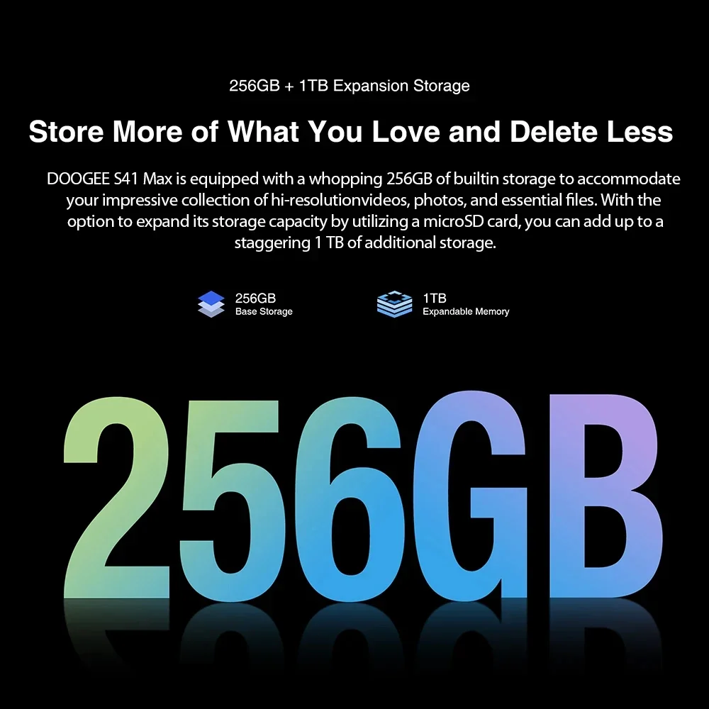 DOOGEE S41 Max Rugged Smartphone Android 13 6GB RAM+256GB ROM 5.5 Inch HD+ Octa Core Mobile Phone 13MP 6300mAh 4G Cell Phone NFC