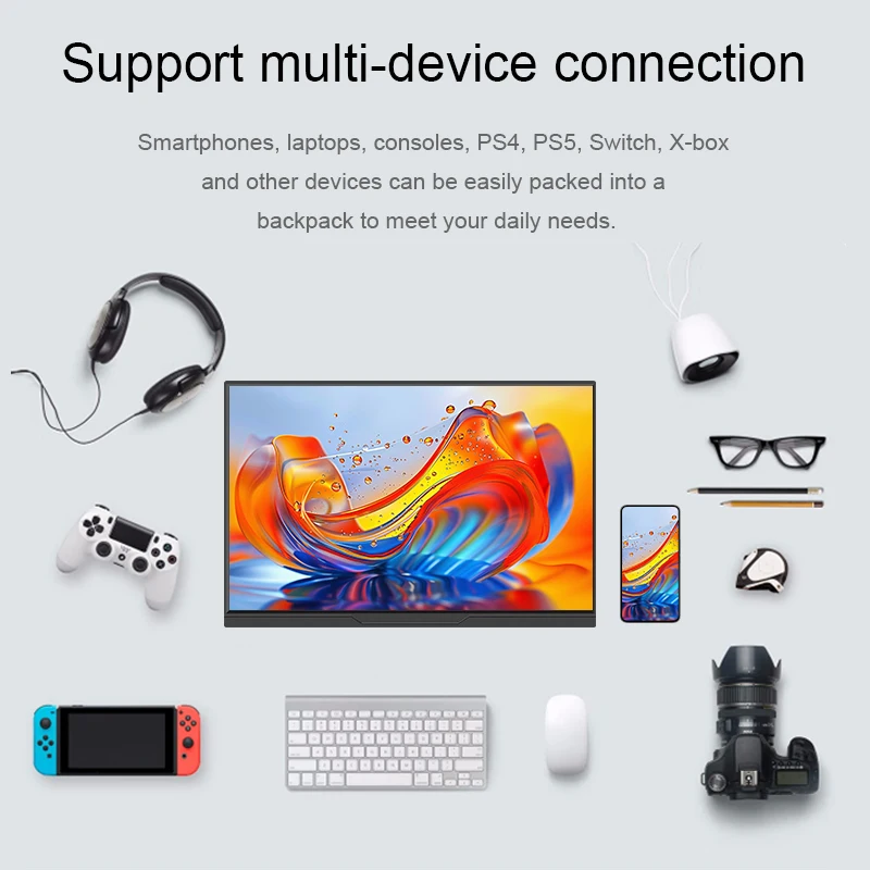 LANLIPU16인치 휴대용 모니터 IPS FHD 2.5K 100%sRGB 확장 디스플레이 HDMI 게임 화면 PC 노트북 전화 Xbox PS4/5 스위치용
