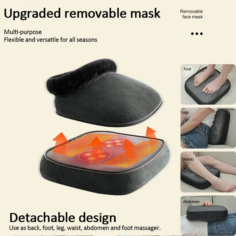 2-in-1 Shiatsu Foot and Back Massager with Heat Pad Kneading Feet Machine , Cushion or Foot Warmer,for Relief ,Removable clean - Image 3