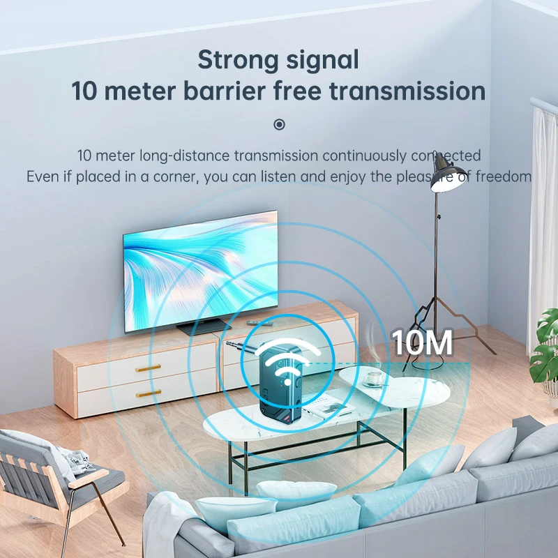 VAORLO 3.5mm AUX Jack Bluetooth 5.3 Audio Receiver Transmitter Stereo Music Handsfree Call Wireless Adapter For TV PC Car Kit