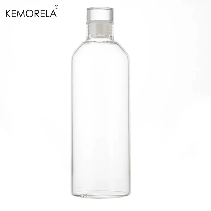 Eco-Friendly Reusable Glass Water Bottle with Leak-Proof Lid