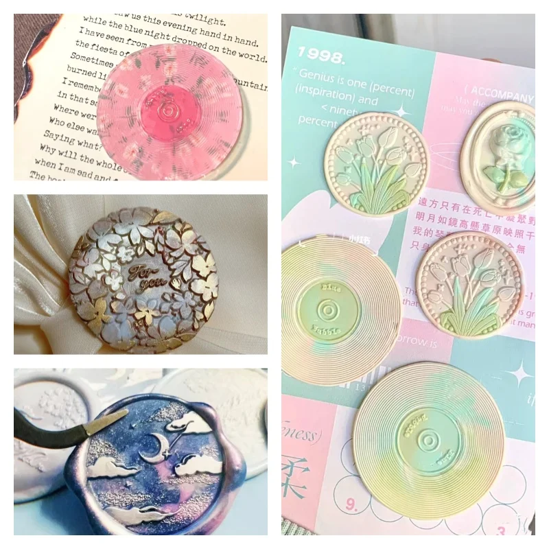 

Cd Record Fire Seal Seal Head Children'S Handmade Diy Creative Toy Fine Carved Copper Dream Relief Fixed Nebula Mystery