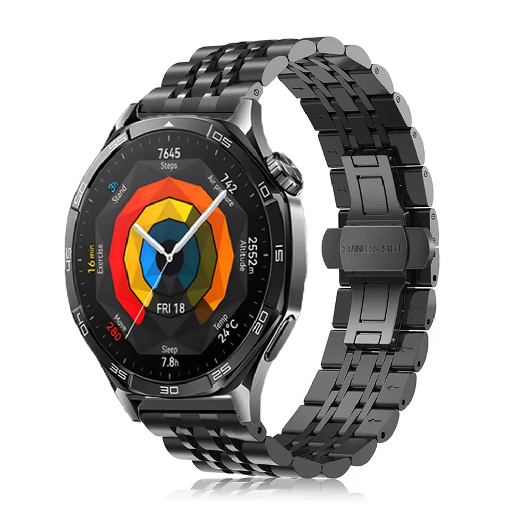 Elegant 22mm Stainless Steel Watch Strap - Premium Metal Business Bracelet