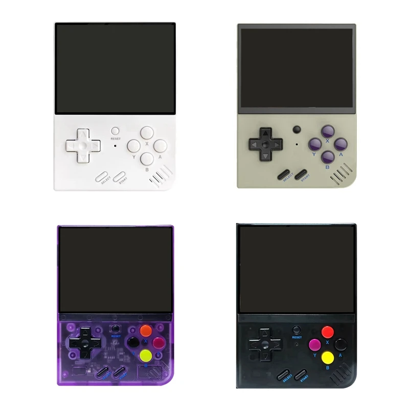 ABAC-Retro R33s Handheld Game Console Transparent 3.5 Inch Ips Screen Game Console Mini Portable