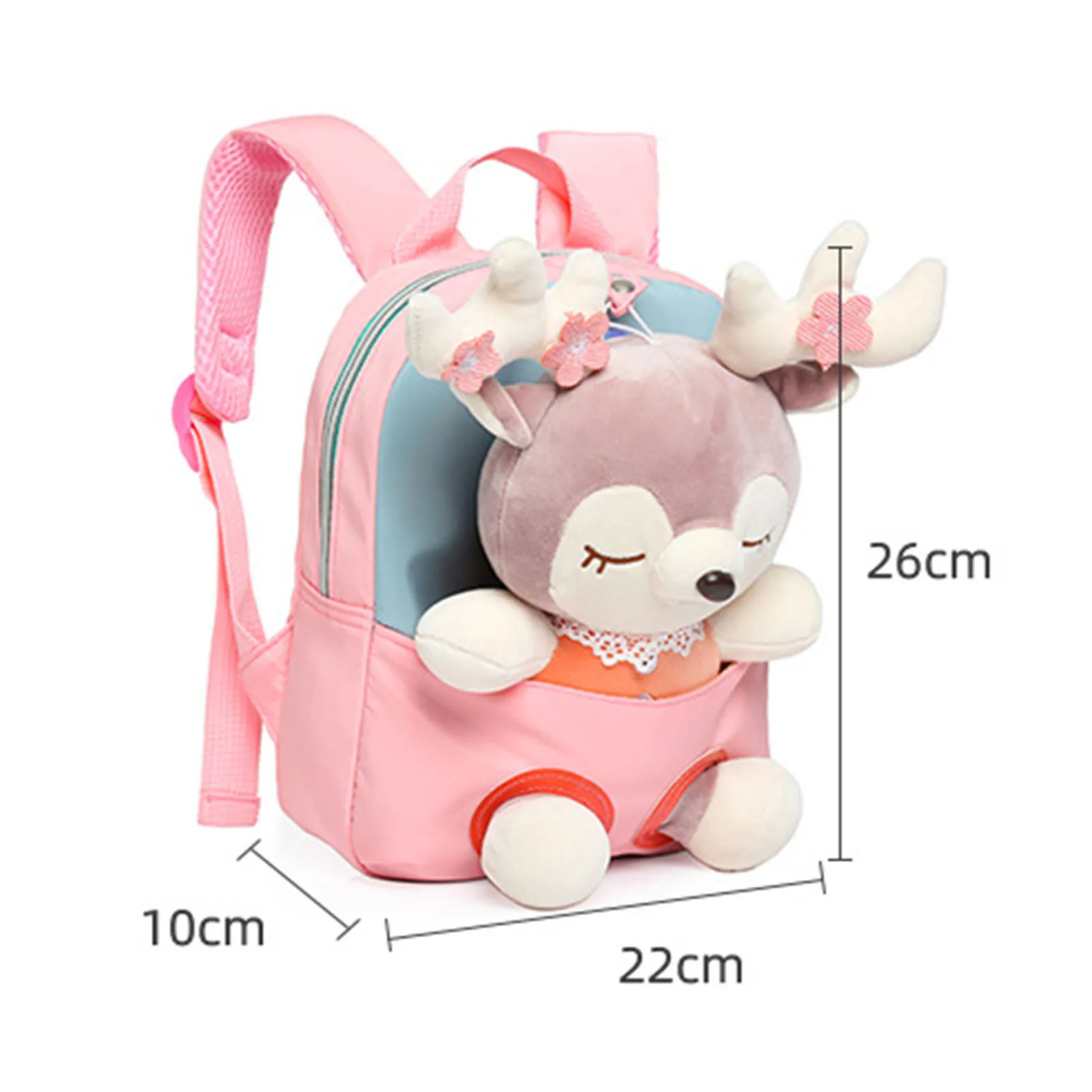 Toddler Preschool Cute Backpack Large Capacity Plush Elk Bookbags with Soft Handle for Bottles Pencils A4 Textbooks 5